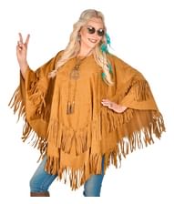 Suede poncho til f.eks. 60er festen