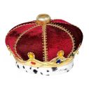 Royal krone i stof med farvede ædelsten