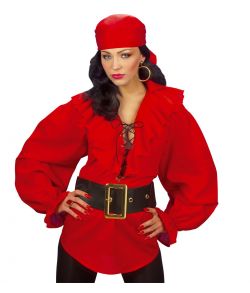 Rød skjorte til pirat udklædning.