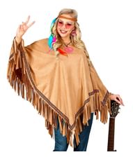 Poncho i suede look