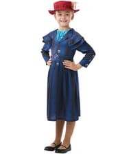 Mary Poppins kostume størrelse 3 - 8 år.