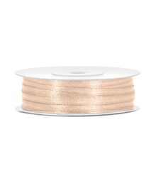 Creme satinbånd 3mm x 50m
