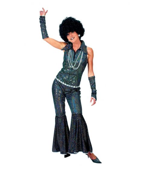 Sort disco kostume til damer.