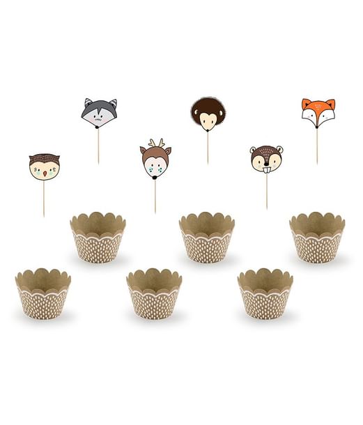 Woodland cupcake sæt