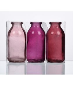 Rosa glasflasker, 10,5 cm