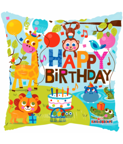 Flot helium ballon med sjove dyr til fødselsdagen