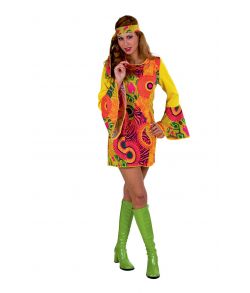 Flot 60er hippie kjole i god kvalitet.