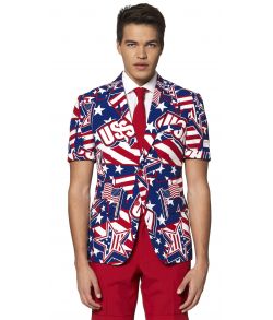 Køb flot OppoSuit sommer jakkesæt med USA tema til 4. juli.