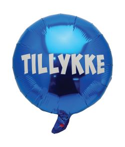 Folieballon blå Tillykke 35 cm