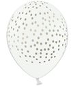 Hvide balloner med guld prikker, 6 stk.