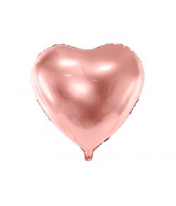 Hjerte folieballon i rose gold, 45 cm