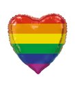 Hjerte Rainbow folieballon, 92 cm