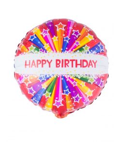 Rund Happy Birthday Folieballon, 46 cm