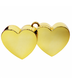 Ballonvægt guld hjerter, ca 11,5 cm bred