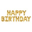Folieballon bogstaver 'Happy Birthday' i guld
