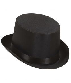 Flot høj hat i sort satin