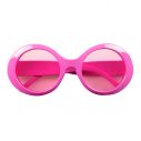Pink briller i plastik til f.eks. 80er disco udklædningen