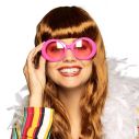 Pink briller i plastik til f.eks. 80er disco udklædningen