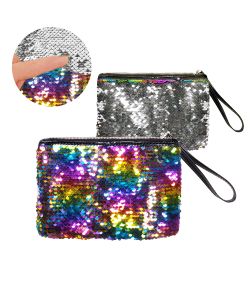 Paillet besat håndtaske med regnbue og sølv pailletter