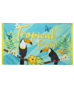 Flag med tropiske fugle, i polyester