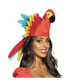 Papegøje hat i stof til f.eks. hawaii festen