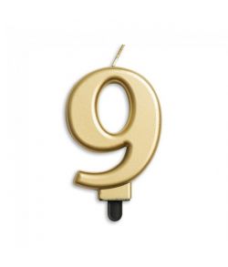 Guld farvet tallys nummer '9'