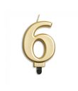 Guld farvet tallys nummer '6'
