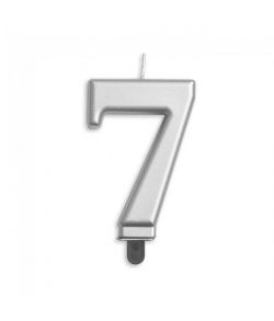 Flot sølv farvet tallys nummer '7'