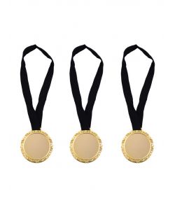 3 stk medaljer med blanke medaljoner