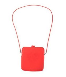 Neon orange gummi taske med lås og strop