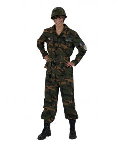 Militær uniform med jakke, bukser og bælte