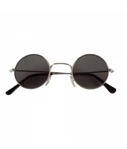 Flotte briller med sorte runde glas til 60er hippie udklædningen