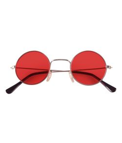 Lennon brille med rødt glas