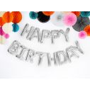 'Happy Birthday' folieballoner i sølv