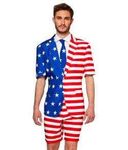 Billigt Suitmeister jakkesæt med det amerikanske flag til 4 juli