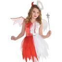 Flot halvt engle og halvt djævle kostume til piger.