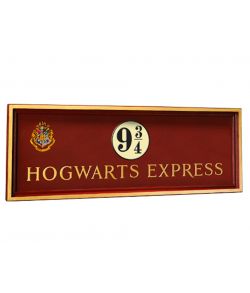 Flot Hogwarts Express spor 9 3/4 skilt i træ.