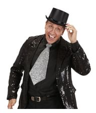 Sølv slips til nytårsaften.