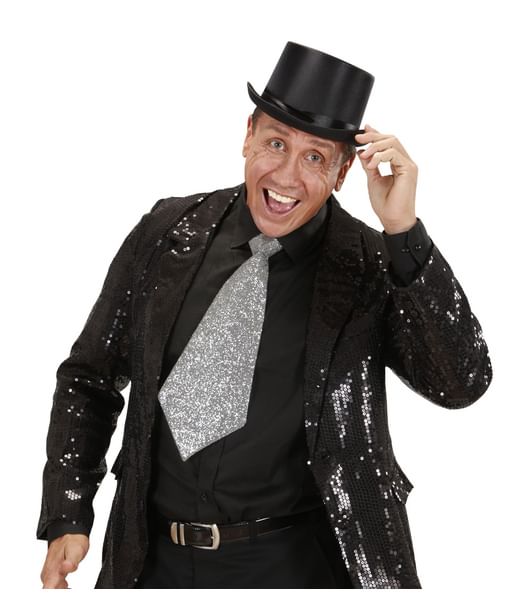 Sølv slips til nytårsaften.