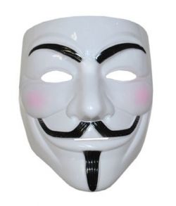 Flot Hvid Anonymous maske - Guy Fawkes maske.