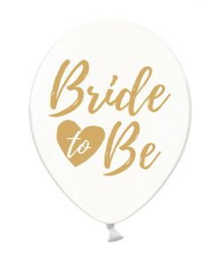 Klare balloner Bride to Be guld, 6 stk.