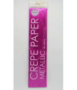 Crepe papir, metallic Hot Pink