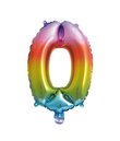 Regnbue folie tal ballon med tallet 0