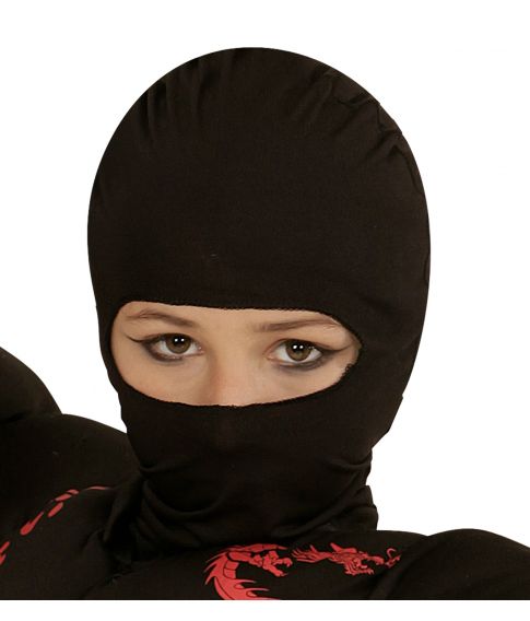Billig sort ninja maske i børnestørrelse.