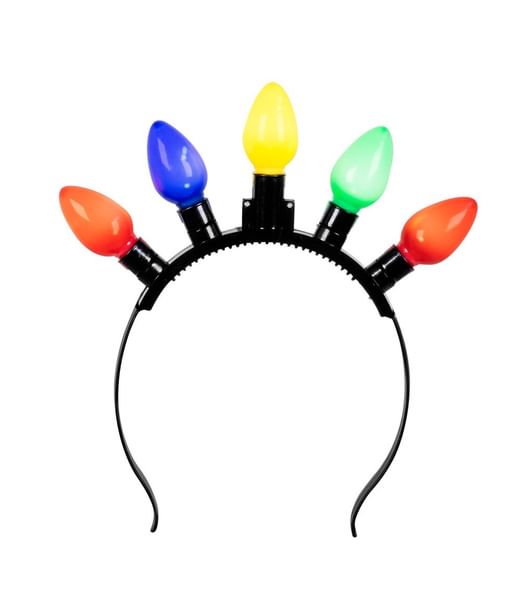 Plastik hårbøjle med 5 kulørte pærer på