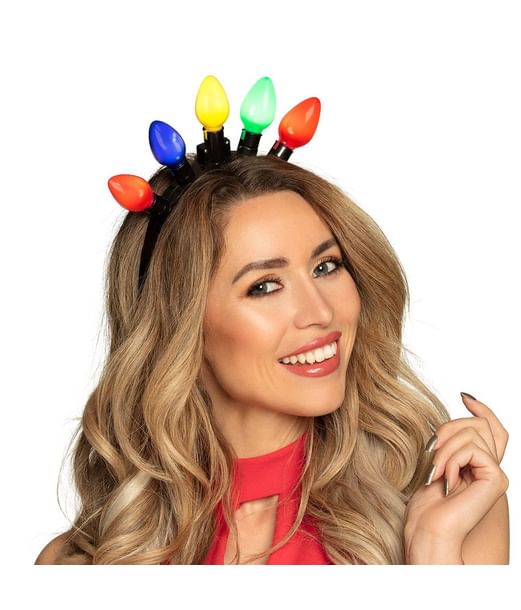 Plastik hårbøjle med 5 kulørte pærer på