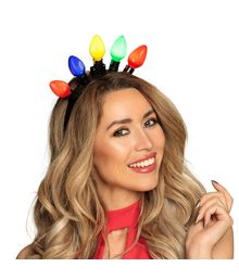 Plastik hårbøjle med 5 kulørte pærer på