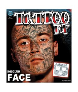 Pakke med engangs gangster ansigts tatoveringer