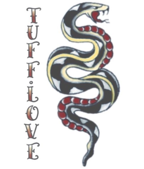 Flot kunstig tatovering med slange til dit kostume.