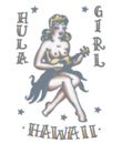 Flot kunstig Hawaii pige tatovering.